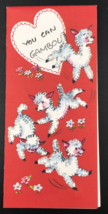 VTG 1959 Dancing Lamb Sheep You Can Gambou Valentine Greeting Card USA - $9.49