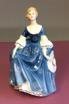 Vintage Royal Doulton Figurine Hilary 1966 HN2335 Woman Bell Blue Dress - £21.29 GBP