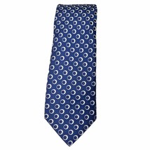 Ted Baker Mens 100% Silk Necktie Blue White Polka Dot Designer Tie Modern - £55.85 GBP