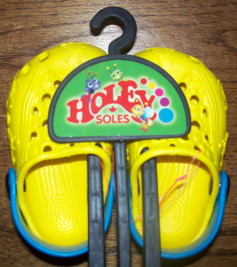 Primary image for HOLEY SOLES - Shoes / Clogs Critters - Yellow - Sz 4 - 5 - Baby / Toddler - NEW!