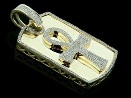 1.96 CT Simulated Diamond Unisex Custom Letter Pendant 925 Silver Gold Plated - £255.41 GBP