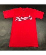 Washington Nationals Mens S Red Henley Shirt Button Neck Majestic Logo 5... - £13.23 GBP