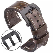 18mm Cowhide Genuine Leather Custom Skull Black Buckle Watch Strap/Watchband - £20.21 GBP