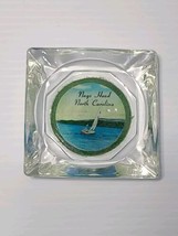 Vintage Souvenir Glass Nags Head North Carolina Ashtray Sail Boat Coast - £15.17 GBP