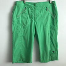 Jamie Sadock Bermuda Shorts Women 10 Green Flat Front Casual Zip Pockets... - £18.37 GBP