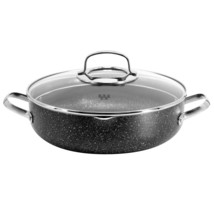 Korkmaz Galaksi Non Stick 9.5 Inch 2.8 Liter Low Casserole with Lid in B... - £67.35 GBP