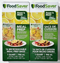 2 Pack Food Saver Vacuum Sealing System 16 Microwavable Quart Meal Prep Bags - $29.99