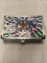 Vaultz Metal Box Pencil Case No Key Tie Dye Peace Sign No Key - £14.23 GBP