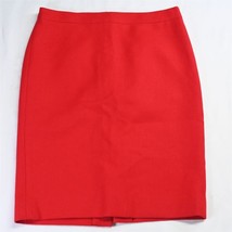 NEW J.CREW 10 Red 88707 No 2 Pencil 100% Wool Straight Womens Skirt - £40.08 GBP