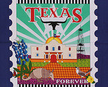 24&quot; X 44&quot; Cotton Panel Quilt Across Texas Postage Stamps Fabric Panel D5... - $3.47