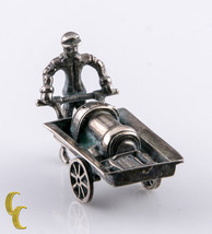 Vintage Argent Miniature Poupée Street Vendeur Avec / Pushcart - $170.78