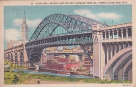 High Level Bridge Terminal Tower Cleveland Ohio OH 1937 RPO Postcard A27 - £2.35 GBP