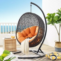 Encase Swing Outdoor Patio Lounge Chair Orange EEI-739-ORA-SET - £559.21 GBP