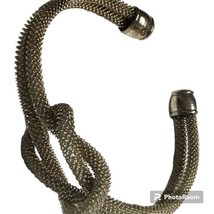 925 Pretzel Knot Open Cuff Bracelet Bangle  Silver Mesh Sterling - $830.32 MXN