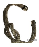 925 Pretzel Knot Open Cuff Bracelet Bangle  Silver Mesh Sterling - $44.00