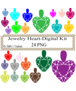 Hearts Digital Kit 2-Jewelry Tag-Clipart-Art Clip-Gift Tag-Digital Clipart - $37.30 MXN