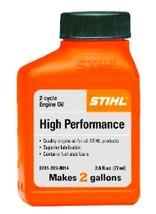 1 Bottle lHigh Performance 2 cycle Engine Oil MAKEs 2 Gallons 5.2oz Orange STIHL - $19.02