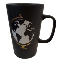 Starbucks 2015 Matte Black White Gold World Globe 16 ounce Tall Mug - £10.73 GBP