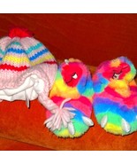 12-24 months Pink Blue~Yellow baby cap  Size 5 multicolored slippers - £17.12 GBP