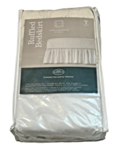 Home Expressions Ruffled Bedskirt Twin Ivory 39 x 75&quot; Cotton Blend 15&quot; Drop - $23.76