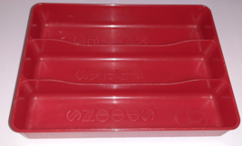 Vintage Red Kitchen Utensil Tray Drawer Organizer 50s Knives Spoons Forks 10x7 - £14.80 GBP