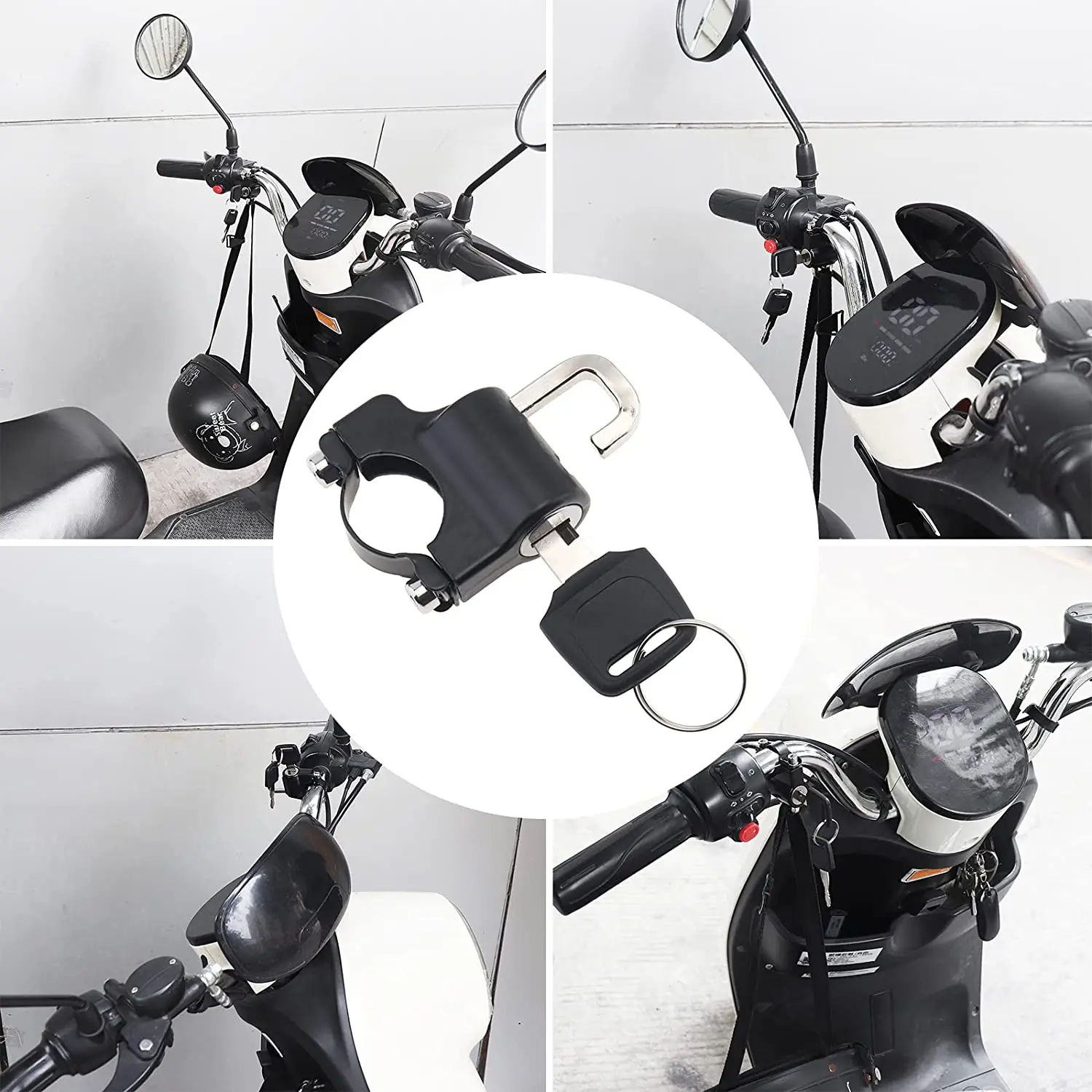 Motorcycle Helmet Lock Anti-Theft Bicycle Helmet Security Locks Portable... - $13.36