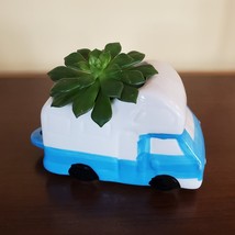 RV Planter with Succulent, Van Life Decor, Vehicle Plant Pot, Sedeveria Letizia image 2