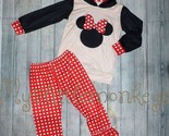 NEW Minnie Mouse Hooded Sweatshirt Ruffle Leggings Girls Boutique Out Si... - £11.85 GBP