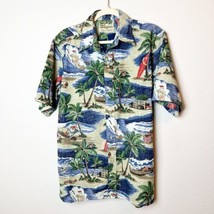Reyn Spooner Mele Kalikimaka Hawaiian Aloha Shirt Surfing Santa Reverse Print XL - £38.94 GBP