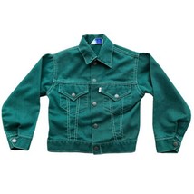 Child&#39;s Kid&#39;s Kelly-Green Levi&#39;s Jacket with White Stitching Size 10 Vintage EUC - £29.39 GBP