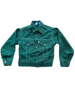 Child&#39;s Kid&#39;s Kelly-Green Levi&#39;s Jacket with White Stitching Size 10 Vin... - $37.36