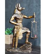 Egyptian God Of Afterlife Anubis with Scales of Justice Statue In Faux B... - €48,08 EUR