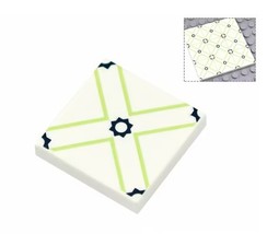 Minifigure White And Green Kitchen Bathroom Floor Tile 2X2 Construction ... - $2.34
