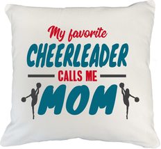 Make Your Mark Design Cheerleader Calls Me Mom White Pillow Cover for Mother&#39;s D - £20.29 GBP+