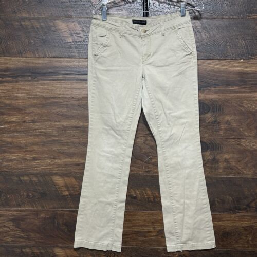 Women&#39;s Aeropostale Pants Stretch Straight Beige Khaki Low Rise Size 4 Reg - $21.80