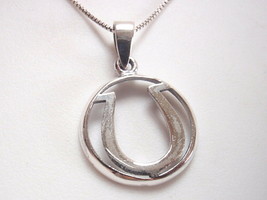 Horseshoe 925 Sterling Silver Pendant stable equine show pony horse - £7.87 GBP