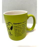 Vintage Hallmark Definition Of Snoopy Coffee Tea Cup Mug Green 3.75 inch - £9.91 GBP