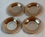 Lot Of Four Vintage Fire King Peach Luster Laurel Leaf 5 3/4” Inch Saucers - $13.49