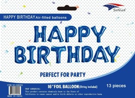16&quot; Dark Blue Foil Balloons Happy Birthday Banner Decoration Events Party - £13.17 GBP