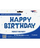 16&quot; Dark Blue Foil Balloons Happy Birthday Banner Decoration Events Party - £13.12 GBP