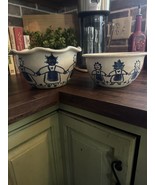 VTG Signed Saltglazed Pottery Set, Cobalt Blue, No Cracks No Chips - £198.34 GBP