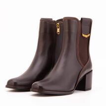 The Kensington Brown Leather Block Heel Women’s Mid-Calf Boot image 2