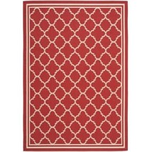 SAFAVIEH Courtyard Collection 4&#39; x 5&#39;7&quot; Red/Bone CY6918 Trellis Indoor/ Outdoor  - $73.99