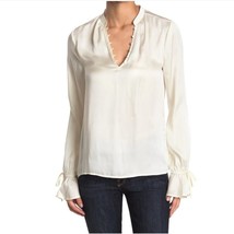 PAIGE Womens Ana Ivory Long Sleeve V Neck Flared Cuff Blouse Womens XL T... - £28.93 GBP