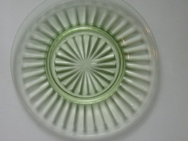 Depression Glass Pillar Optic Green Luncheon Plate - Anchor Hocking - La... - $12.99