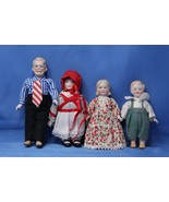 Vintage set of Family Porcelain Dolls 4 to 6 inches Jointed Made in Japan - £16.16 GBP
