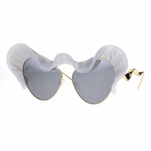 Women&#39;s Sunglasses Oversized Unique Wavy Cloud Top Cat Eye Frame Mirror Lens - £10.41 GBP