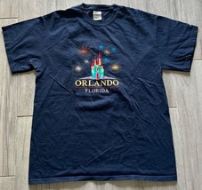 Vintage Orlando Florida T Shirt Adult Men&#39;s Embroidered Castle Fireworks... - $12.45