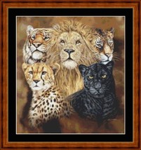 BIG CATS HEADS -  pdf x stitch chart Original Artwork ©  Steven Michael ... - £9.41 GBP