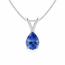 ANGARA Natural 0.65Ct V-Bale Pear-Shaped Tanzanite Solitaire Pendant in 14K Gold - $548.10